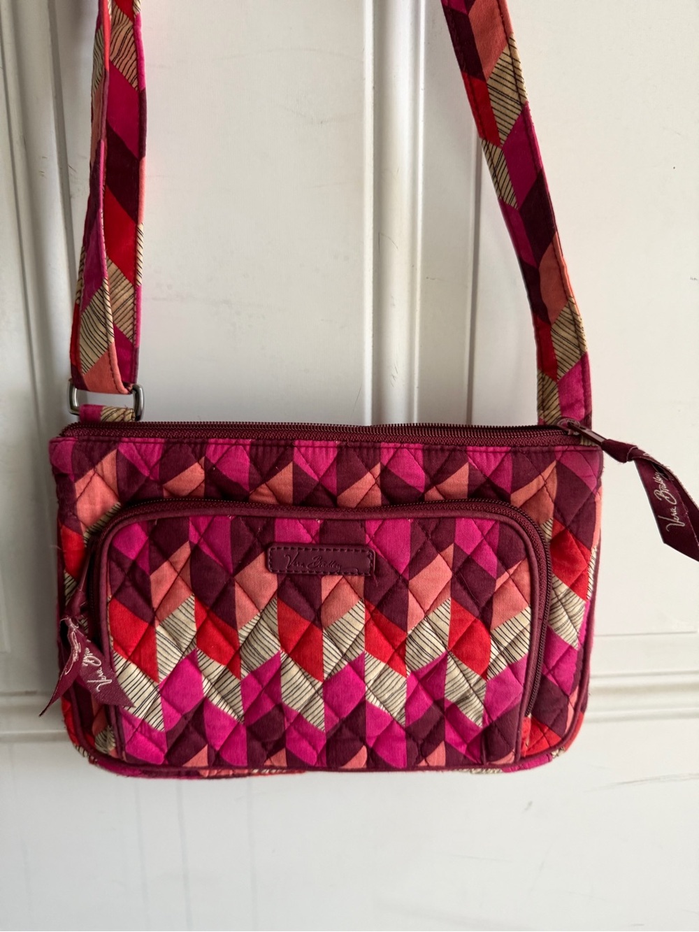 Vera Bradley Quilted Pattern Crossbody Bag in Pink